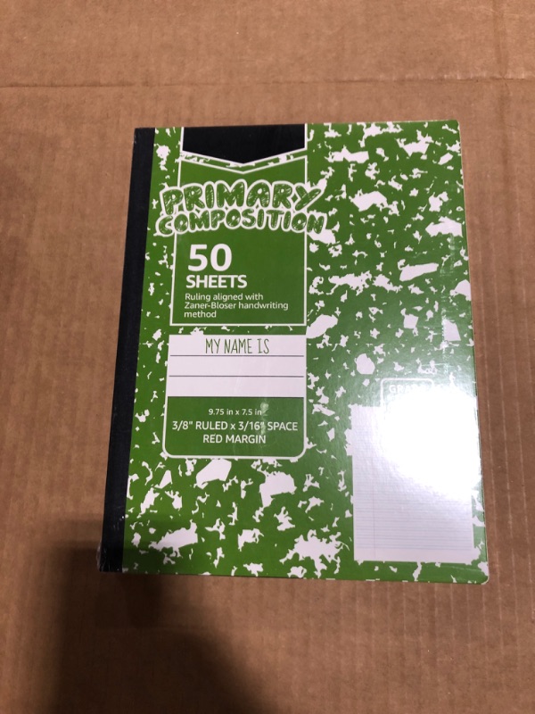 Photo 2 of Amazon Basics Primary Composition 3/8" Ruled - 3/16" Skip Space, Grade 4, 50-Sheet, 9.75" x 7.5", 3-Pack
