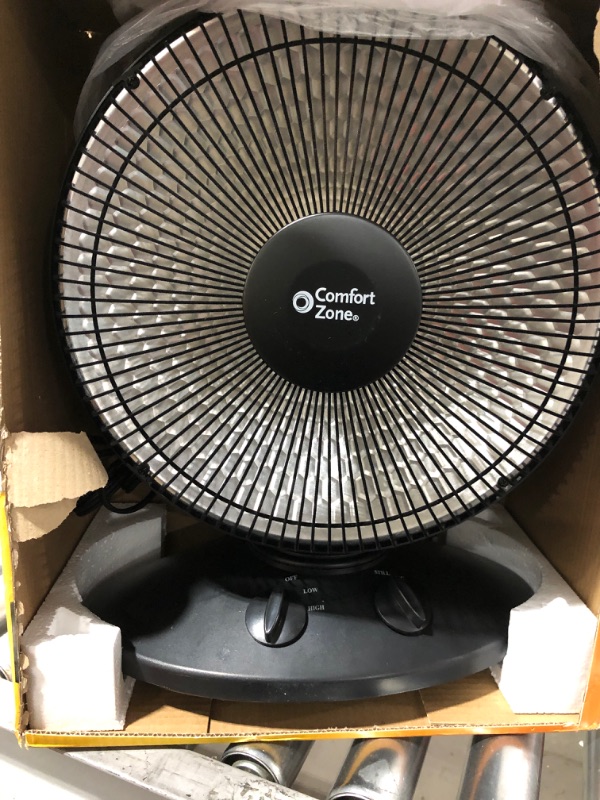 Photo 2 of Comfort Zone 700/1000-Watt Oscillating Parabolic Dish Radiant Electric Portable Space Heater , Black