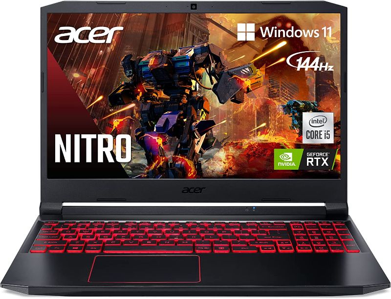 Photo 1 of Acer Nitro 5 AN515-55-53E5 Gaming Laptop | Intel Core i5-10300H | NVIDIA GeForce RTX 3050 Laptop GPU | 15.6" FHD 144Hz IPS Display | 8GB DDR4 | 256GB NVMe SSD | Intel Wi-Fi 6 | Backlit Keyboard

