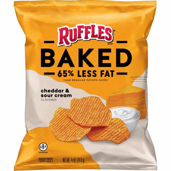 Photo 1 of 40 ct- Baked Ruffles Cheddar & Sour Cream 24.8g- BEST BY 02/2022
