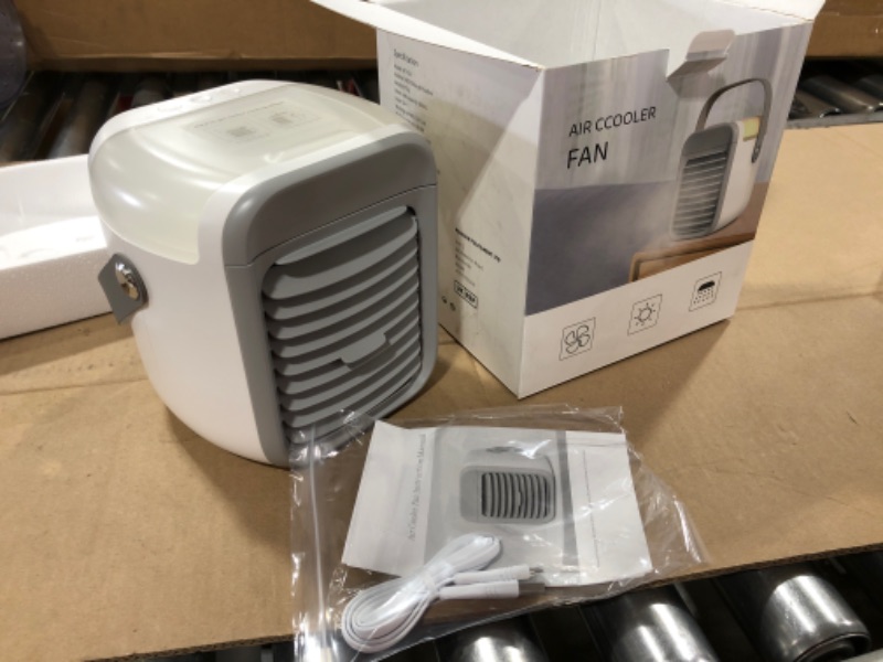 Photo 1 of Portable Air Conditioner, Personal Air Cooler 3-in-1 Air Conditioner, Compact Evaporative Cooler Air Humidifier, 3 Wind Speed Desktop Air Conditioner Fan, Suitable for Home/Office
