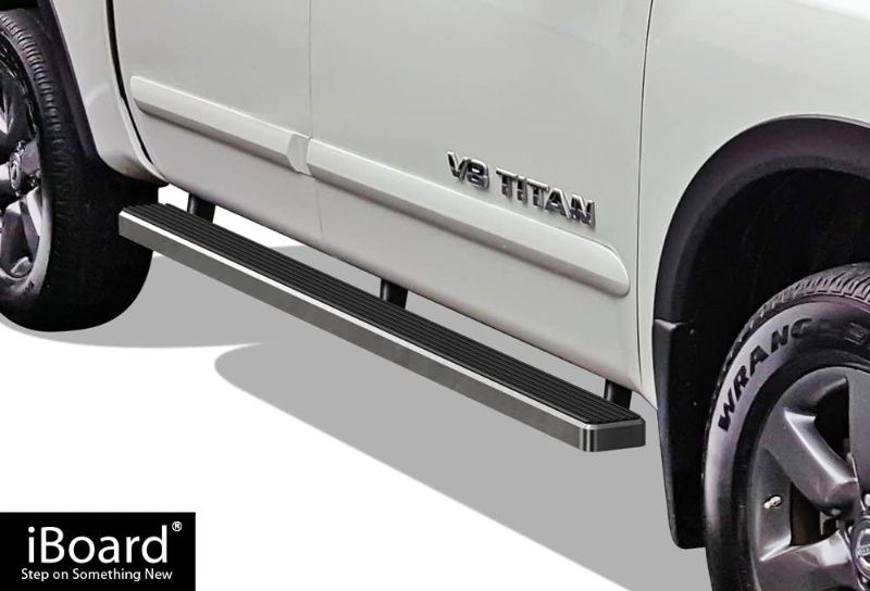 Photo 1 of APS IBNY5949 Silver 4" Running Board Side Step (iBoard Third Generation, For Selected Nissan Titan Crew Cab, Aluminum)
