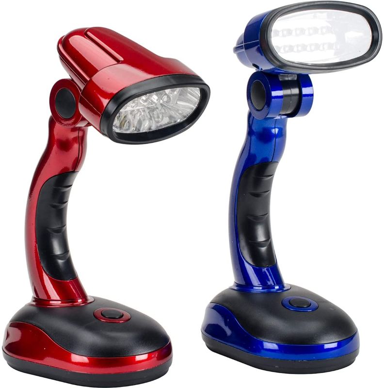Photo 1 of Wireless Cordless Multidirectional Desktop or Handheld LED Lamps Set of 2, (1 Red, 1 Blue)
