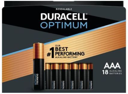 Photo 1 of Duracell Optimum AAA Batteries - 18 Pack Alkaline Battery with Resealable Tray