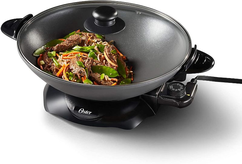 Photo 1 of Oster 2124087 DiamondForce Electric Wok, 4.7-Quart, Black
