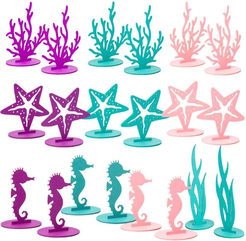 Photo 1 of 20Pcs Mermaid Party Decoration DIY Felt Table Centerpiece Under The Sea Baby Shower Little Mermaid Girl Birthday Party Supplies SUNBEAUTY
