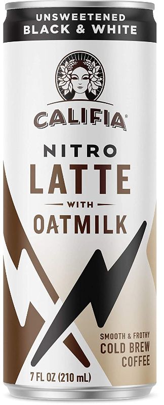 Photo 1 of Califia Farms - Nitro Cold Brew Coffee, Oat Milk Nitro Draft Latte Black & White, 7 Oz (12 Cans) | No Sugar Added | Dairy Free | Gluten Free | On-the-Go | Clean Energy | Plant Based | Non-GMO | Shelf Stable
best buy nov 4 2021

