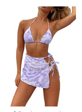 Photo 1 of Windinny Women's Tie Knot Swimsuit Without Straps Bikini Set Brazilian Two Piece Bathing Suit Triangle Size Small