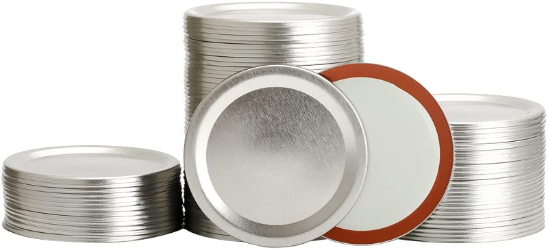 Photo 1 of [50 Count] Canning Lids Regular Mouth - 70mm?2.75in?, Mason Jar Lids with Silicone Seals,Leak Proof Split-type Lids