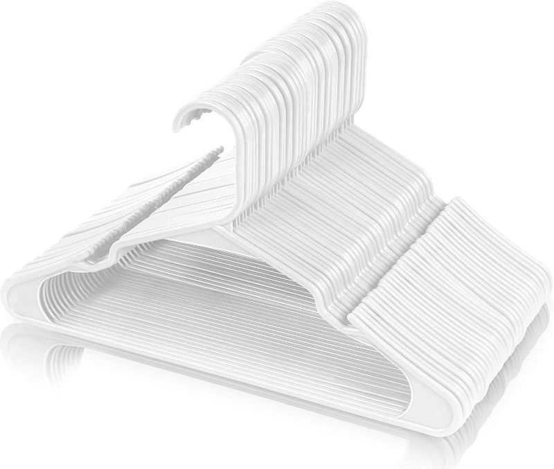 Photo 1 of 50 Plastic White Hangers