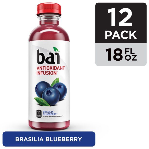Photo 1 of Bai Gluten-Free, Brasilia Blueberry, Antioxidant Infused Drink, 18 Fl Oz, 12 Pack Bottles