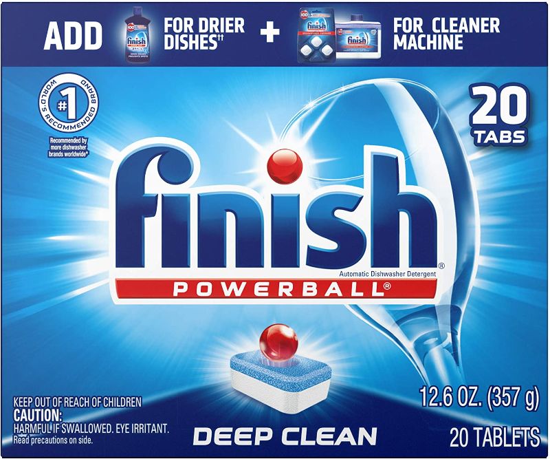 Photo 1 of 3pk Finish All in 1 Powerball Fresh, 20ct, Dishwasher Detergent Tablets