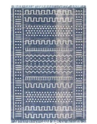 Photo 1 of Cora Tribal Tassel Blue 3x5 Indoor/Outdoor Area Rug
