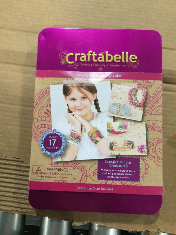 Photo 2 of Craftabelle – Spangled Bangles Creation Kit – Bracelet Making Kit – 366pc Jewelry Set with Memory Wire – DIY Jewelry Kits for Kids Aged 8 Years +
