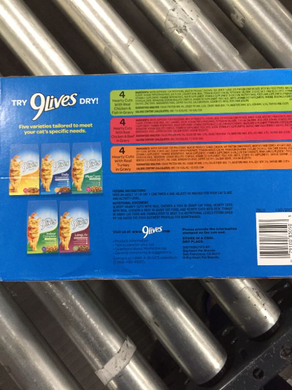 Photo 4 of 9Lives Hearty Cuts Gravy Favorites Wet Cat Food Variety Pack, 5.5-Ounce Cans (Pack of 12) 4 each: Real Chicken & Fish In Gravy, Real Veal In Gravy, Real Beef & Chicken In Gravy
