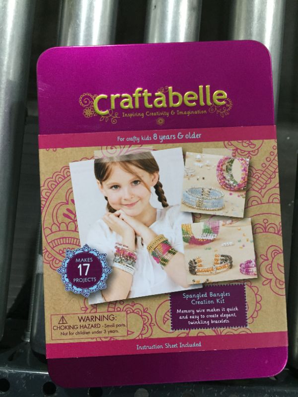 Photo 2 of Craftabelle – Spangled Bangles Creation Kit – Bracelet Making Kit – 366pc Jewelry Set with Memory Wire – DIY Jewelry Kits for Kids Aged 8 Years +
