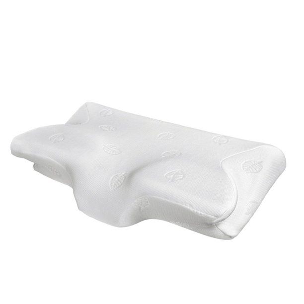 Photo 1 of  Memory Foam Pillow Cervical Orthopedic Pillow Adjustable Contour Pillow for Side, Back, Stomach Sleeper Ergonomic Pillow Washable Cover-White
