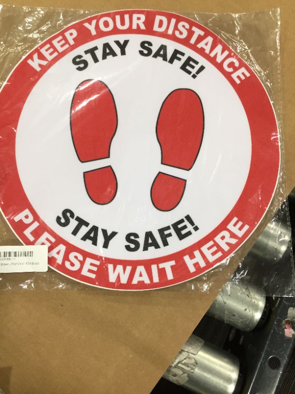 Photo 2 of 5 Pack, 12in - Social Distancing Vinyl Floor Marker Decal Kit - Please Practice Social distancing Floor Sign Covid19 Safety Sign - Non-Slip Pressure Sensitive Adhesive - Floor Decal - Floor Stickers
