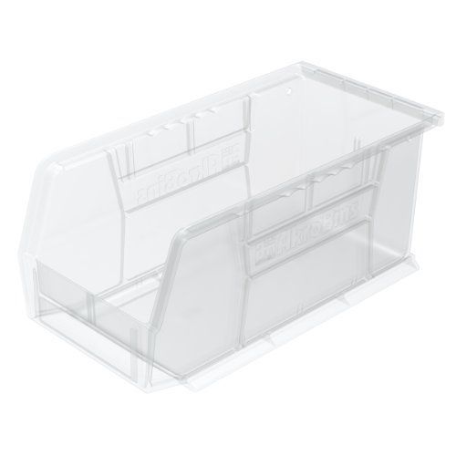 Photo 1 of Akro-Mils 30230 AkroBins Plastic Storage Bin Hanging Stacking Containers, (11-Inch x 5-Inch x 5-Inch), Clear, (12-Pack)
