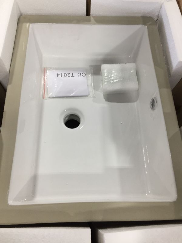 Photo 2 of 1181CBW White Rectangular Porcelain Undermount Lavatory Bathroom Sink Size 18 1/2 X 11
