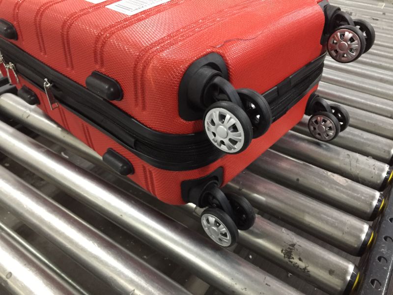 Photo 4 of Rockland Melbourne Hardside Expandable Spinner Wheel Luggage, Red, Carry-On 20-Inch