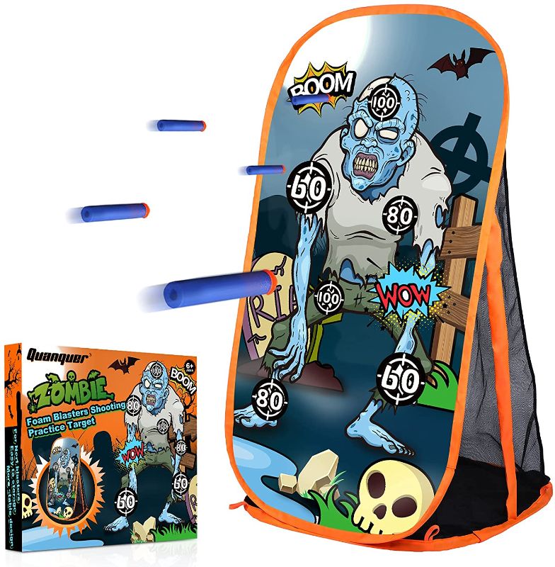 Photo 1 of Quanquer Toy Foam Blaster Shooting Practice Target for Nerf Toy Blasters - Zombie Shooting Target Toy Game with Net - Ideal Shooting Games Toy Gift for Boys Girls Indoor Outdoor Activity