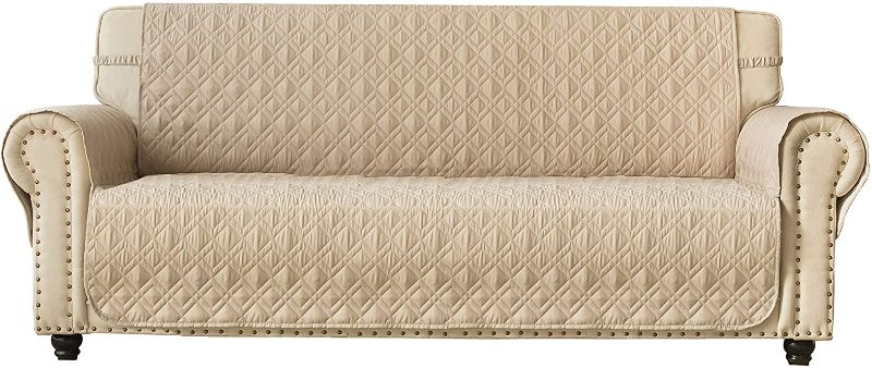 Photo 1 of Ameritex Couch Sofa Slipcover 100% Waterproof Nonslip Quilted Furniture Protector Slipcover for Dogs, Children, Pets Sofa Slipcover Machine Washable (Beige, 68")