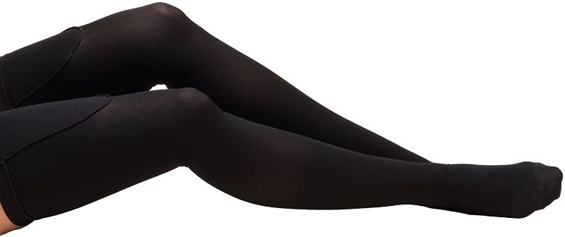Photo 1 of Truform Surgical Stockings, 18 mmHg Compression for Men and Women, Thigh High Length, Closed Toe, Black, Large
