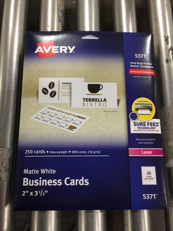 Photo 2 of Avery Printable Business Cards, Laser Printers, 250 Cards, 2 x 3.5 (5371)
