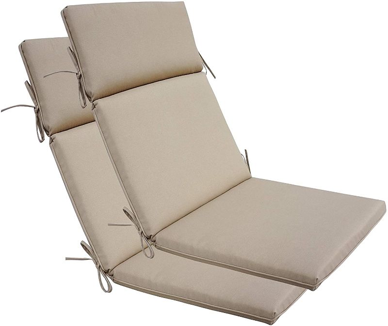 Photo 1 of BOSSIMA Indoor Outdoor High Back Chair Cushions Replacement Patio Chair Seat Cushions Set of 2 (Light Beige)
