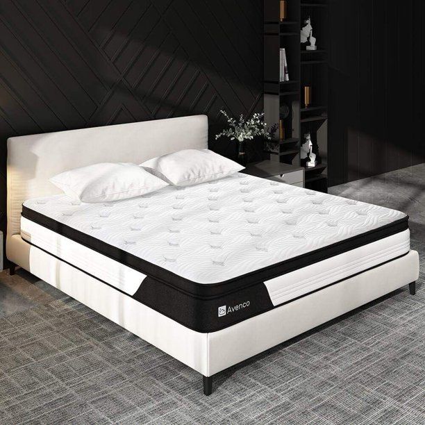 Photo 1 of California King Mattress, Avenco Cal King Mattress in a Box, 9 Inch Hybrid Pocketed Innerspring and Memory Foam Mattress, Medium Firm, Supportive, Pressure Relief, CertiPUR-US, 10 Years Support
