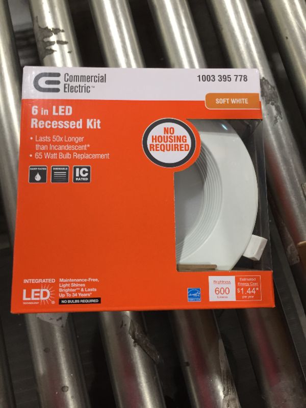 Photo 1 of Commercial electric 6 in recessed led light white kit G1TP120RT6T30 NEW
4 PACK