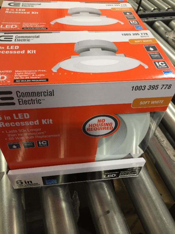 Photo 4 of Commercial electric 6 in recessed led light white kit G1TP120RT6T30 NEW
4 PACK