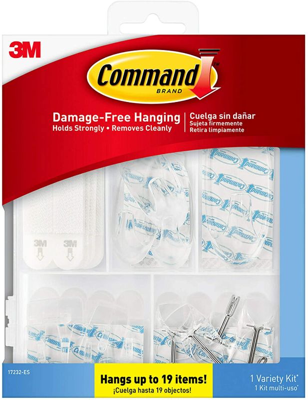 Photo 1 of 3M 243265 Command Damage Free Hanging Hook, Clear - Pack of 53