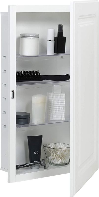 Photo 1 of American Pride ST9912RPR1 Recess-Mount Medicine Cabinet with Raised Panel Door, 16" x 26", Steel Body, White