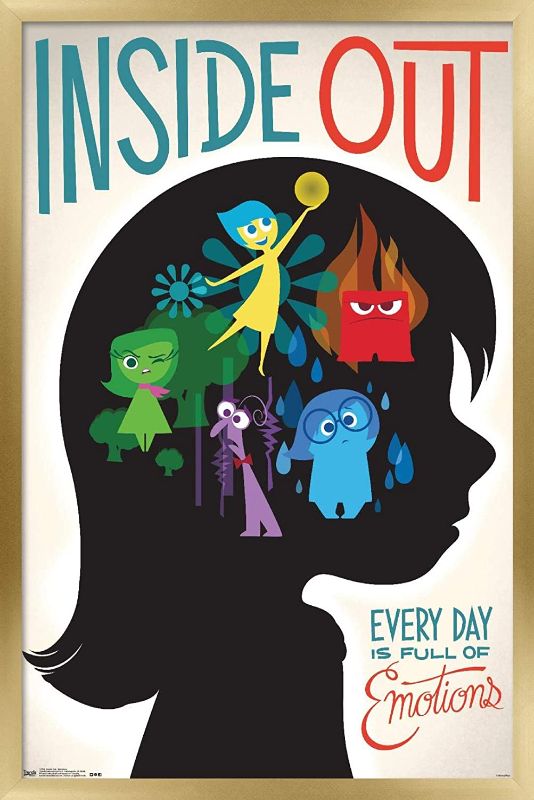 Photo 1 of Trends International Disney Pixar Inside Out - Emotions Wall Poster, 14.725" x 22.375", Gold Framed Version