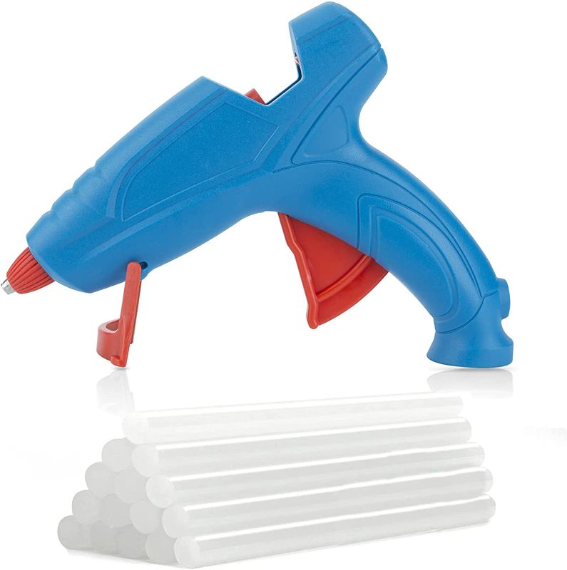 Photo 1 of Hot Glue Gun by FL , Hot Glue Gun for Kids, High Temperature Hot Melt Glue Gun Kit with 15 pcs Glue Sticks, Packaging, DIY, Arts & Craft, Repairing and More, Blue
