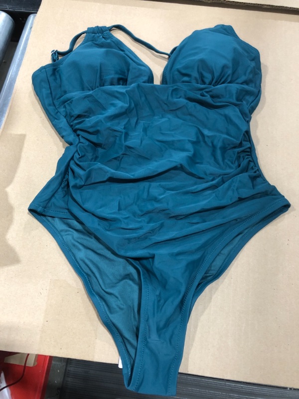 Photo 2 of Allie Ruched Cut-Out Back One Piece Swimsuit SIZE L 
