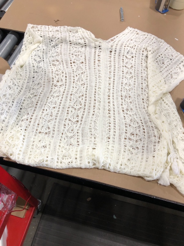 Photo 1 of CUPSHE WHITE MESH COVER UP (ONE SIZE) 