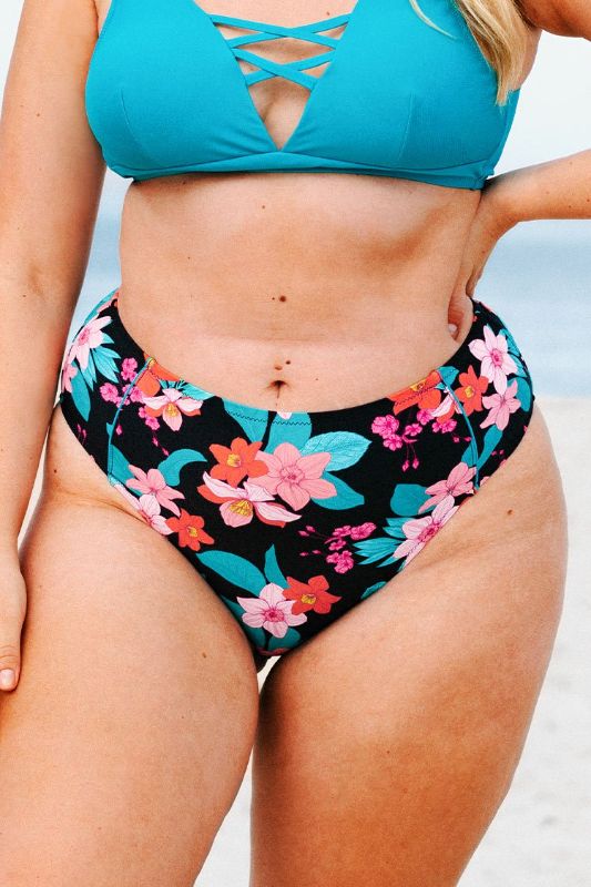 Photo 1 of Cynthia Floral High Waisted Plus Size Bikini Bottom SIZE 3X
