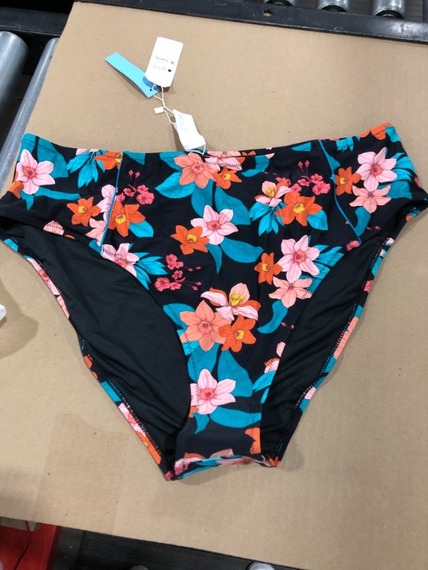 Photo 2 of Cynthia Floral High Waisted Plus Size Bikini Bottom SIZE 3X
