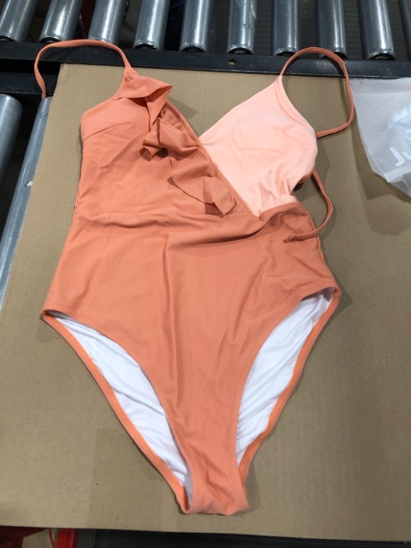 Photo 1 of 1 PIECE CUPSHE SWIMWEAR SIZE M (ORANGE WITH PINK )