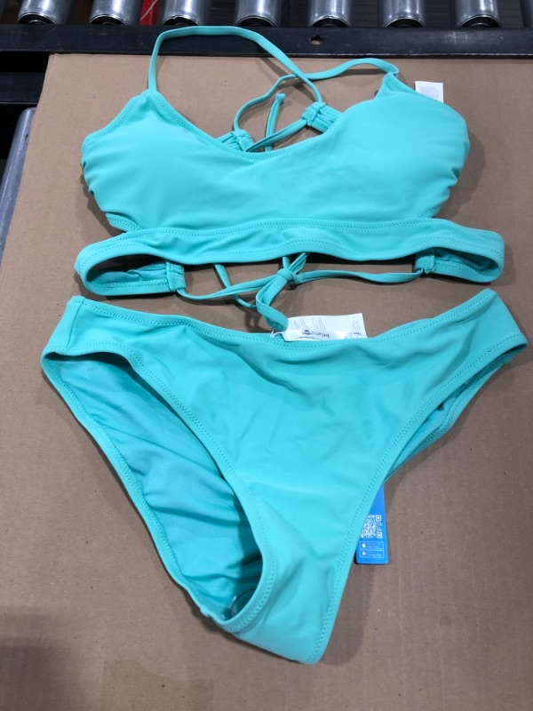 Photo 1 of 2 PIECE CUPSHE SWIMWEAR SIZE M ( LIGHT GREEN ) 