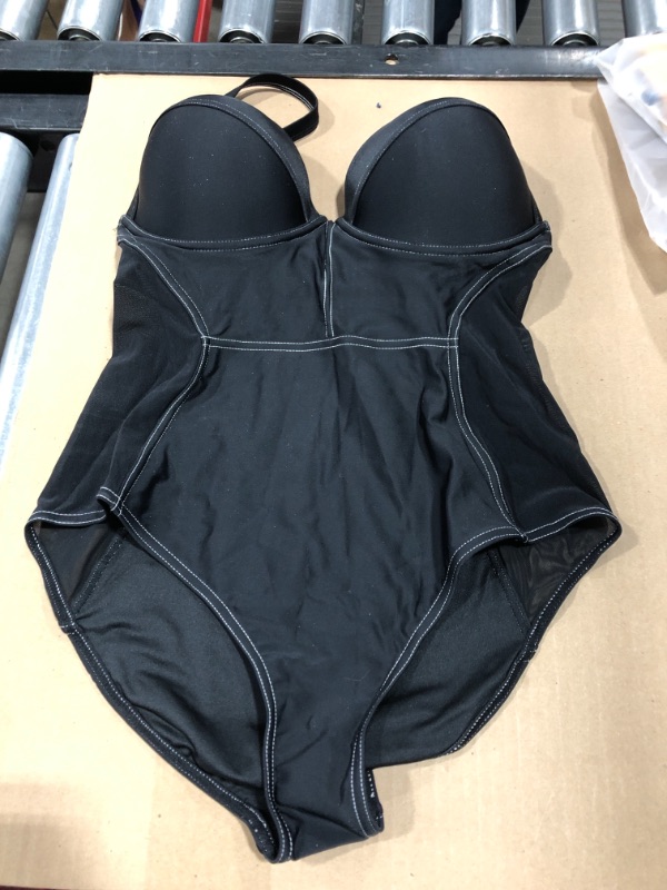 Photo 2 of Ivory Contrast Stitched Plus Size One Piece Swimsuit SIZE 0X
