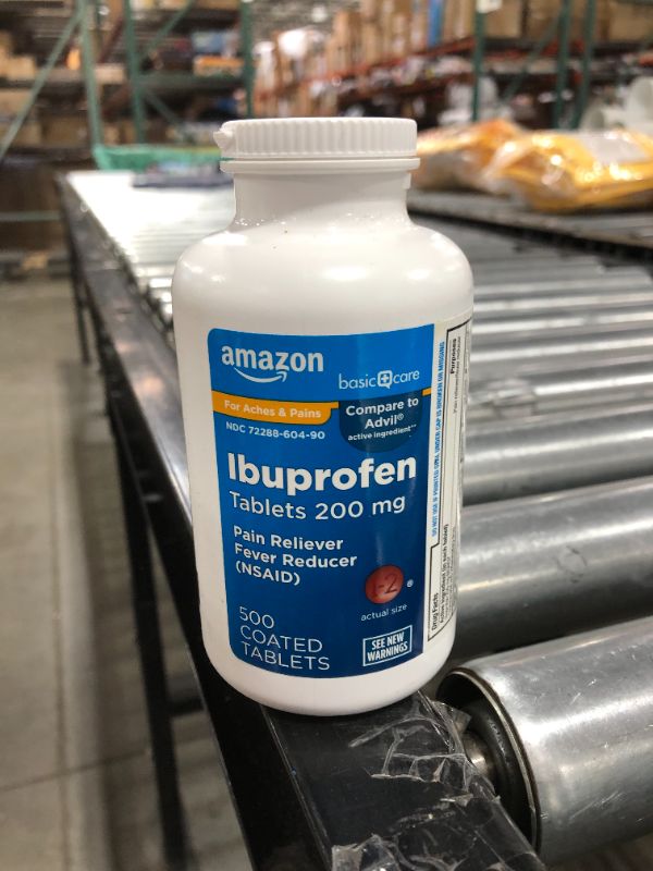 Photo 2 of Amazon Basic Care Ibuprofen Tablets, Fever Reducer and Pain Relief from Body Aches, Headache, Arthritis Pain and More, 500 Count
EXPIRES 09/2022