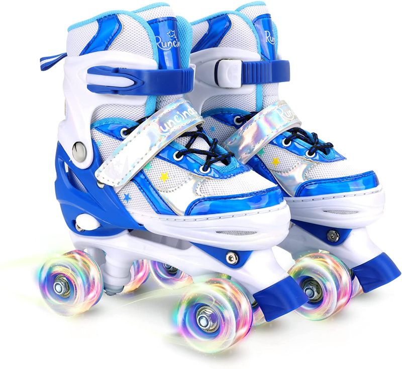 Photo 1 of Runcinds Toddler Roller Skates for Girls Kids Boys, 4 Size Adjustable with Light Up Wheels
