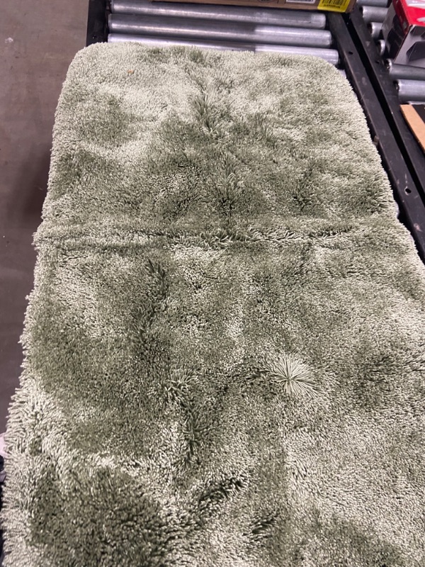 Photo 1 of 38.5*24in Fuzzy Bathroom Rug GREEN