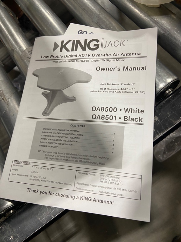 Photo 1 of King Oa8501 King Jack Antenna With Aerial Mount & Signal Finder (Black)
