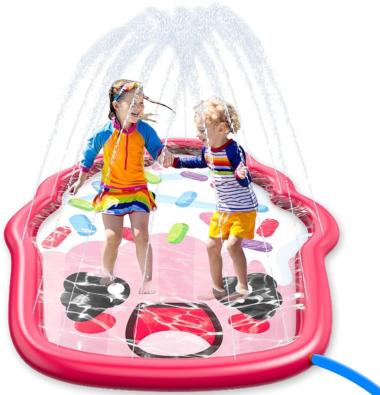 Photo 1 of 68" Sprinkler Pad & Splash Play Mat for Kids Cupcake Water Toys Fun for Toddlers,Outdoor Summer Toy for Boys and Girls
