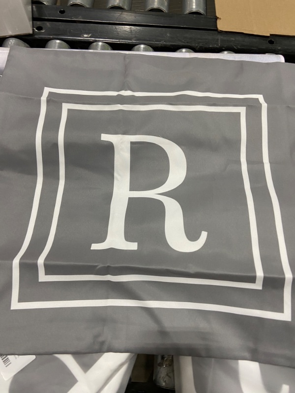 Photo 1 of 'R' Grey Throw Pillow Cover 4pcs